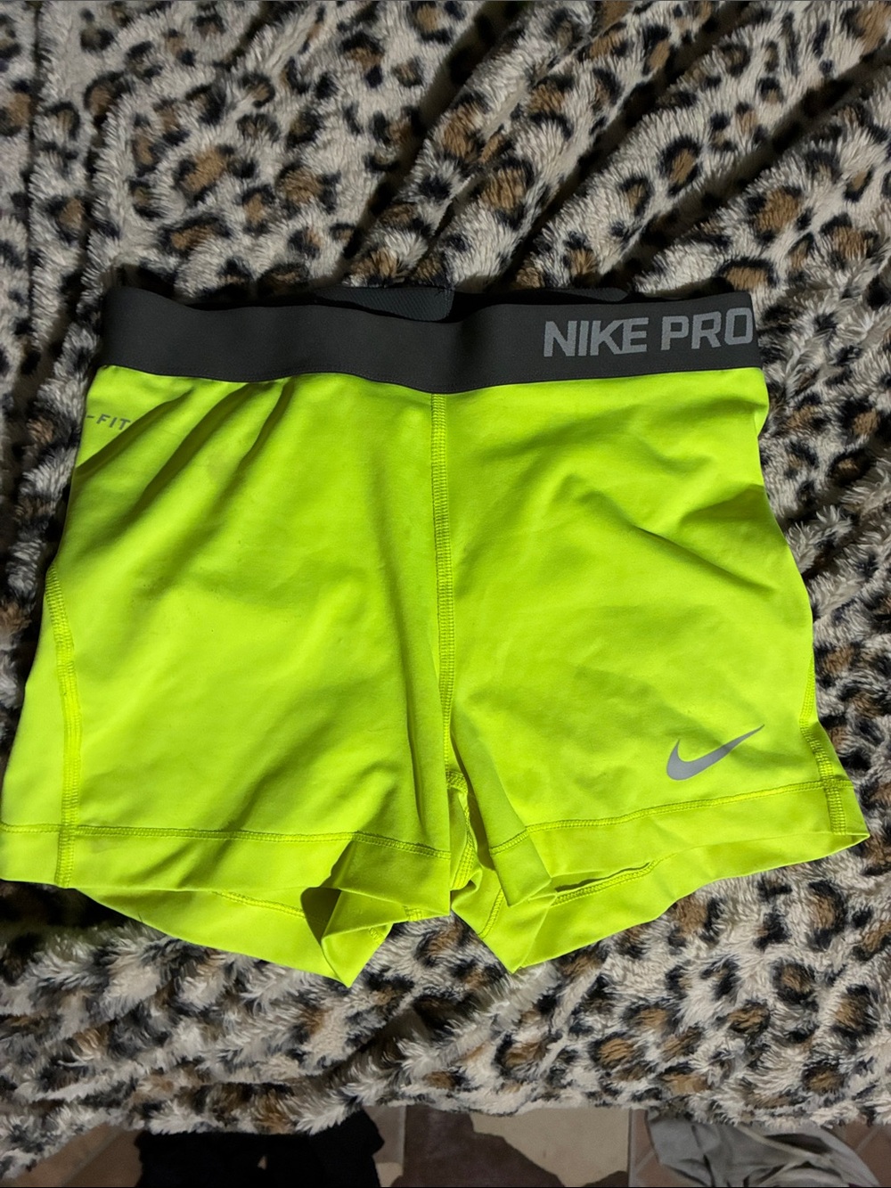 Nike Women's Neon Yellow Athletic Compression Shorts